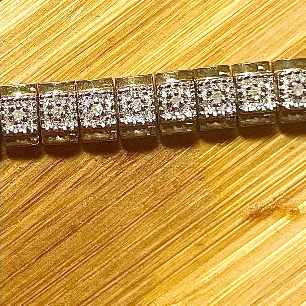 Diamond Accent Bracelet. Stamped 925 SS. - Picture 5 of 7
